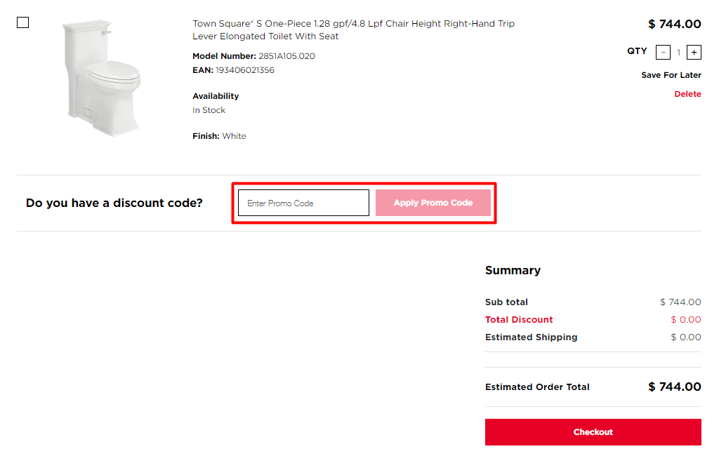 How do I use my American Standard promo code?
