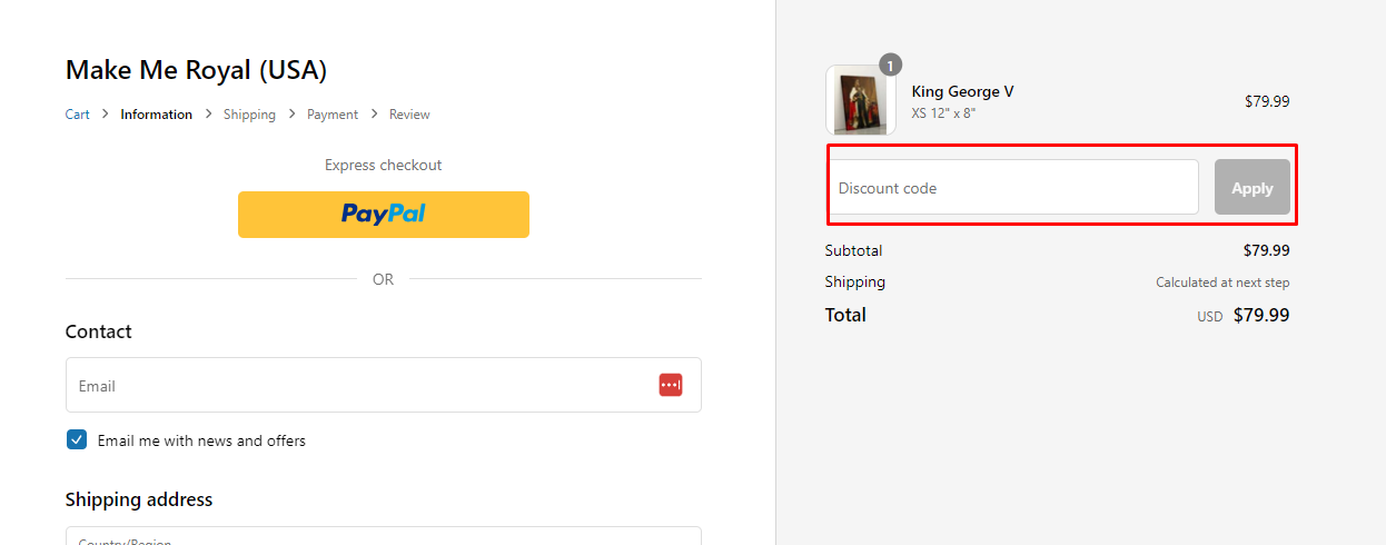 How do I use my MAKE ME ROYAL discount code?