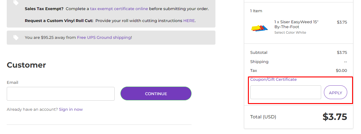 How do I use my Specialty Graphics Supply coupon code?