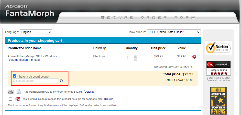 How do I use my Abrosoft discount code?