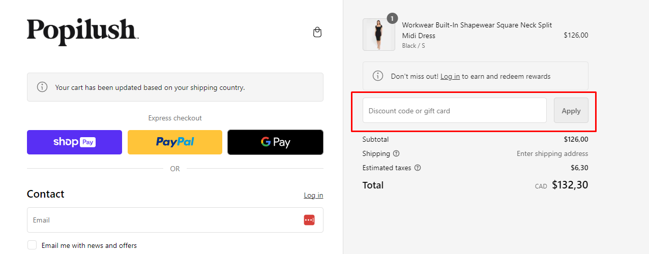 How do I use my Popilush discount code?