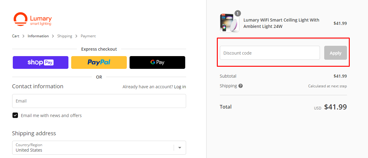 How do I use my Lumary discount code?