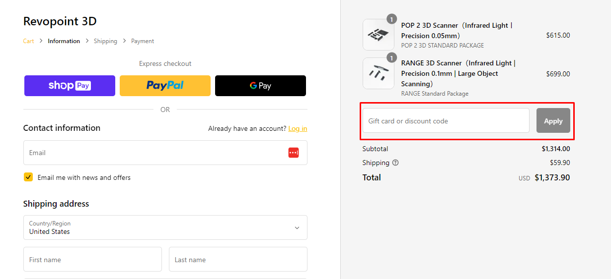 How do I use my Revopoint discount code?
