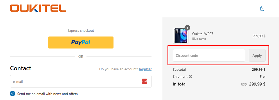 How do I use my Oukitel discount code?