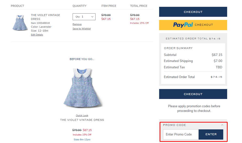 How do I use my Janie & Jack promo code?