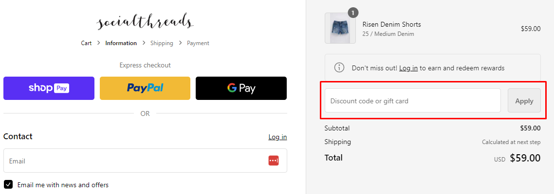 How do I use my Social Threads discount code?