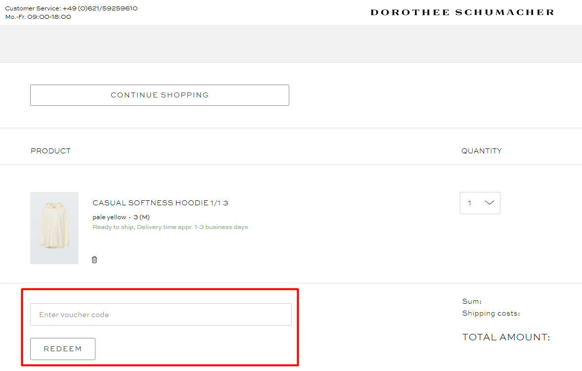 How do I use my Dorothee Schumacher voucher code