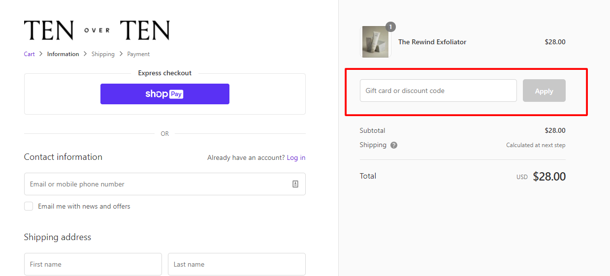 How Do I Use My TEN OVER TEN Promo Code?