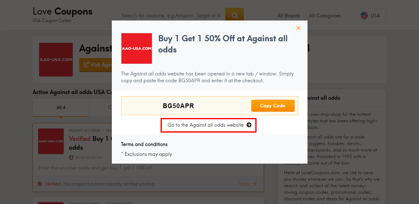 Against all odds website
