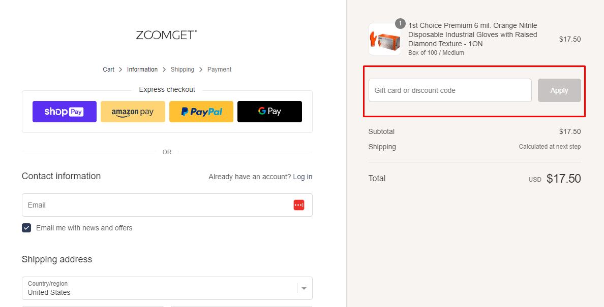 How do I use my Zoomget discount code?