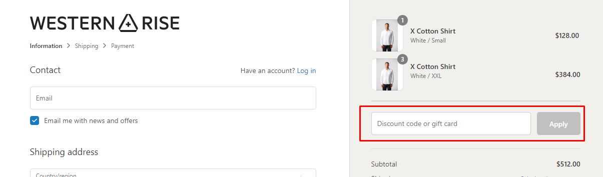 How do I use my Western Rise discount code?