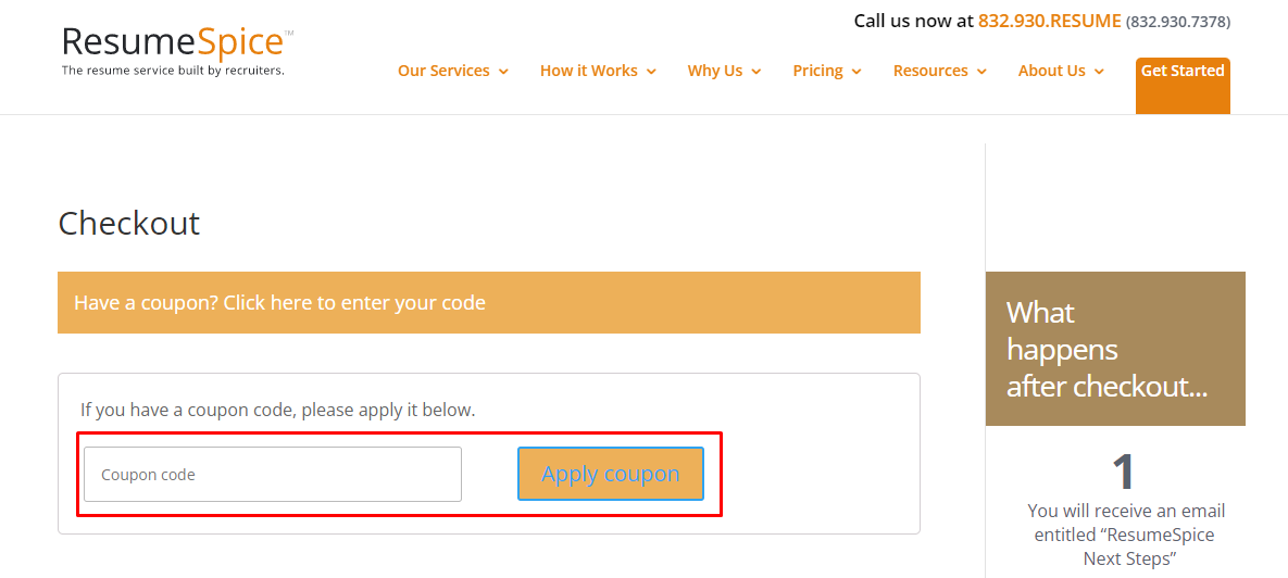 How do I use my ResumeSpice coupon code?