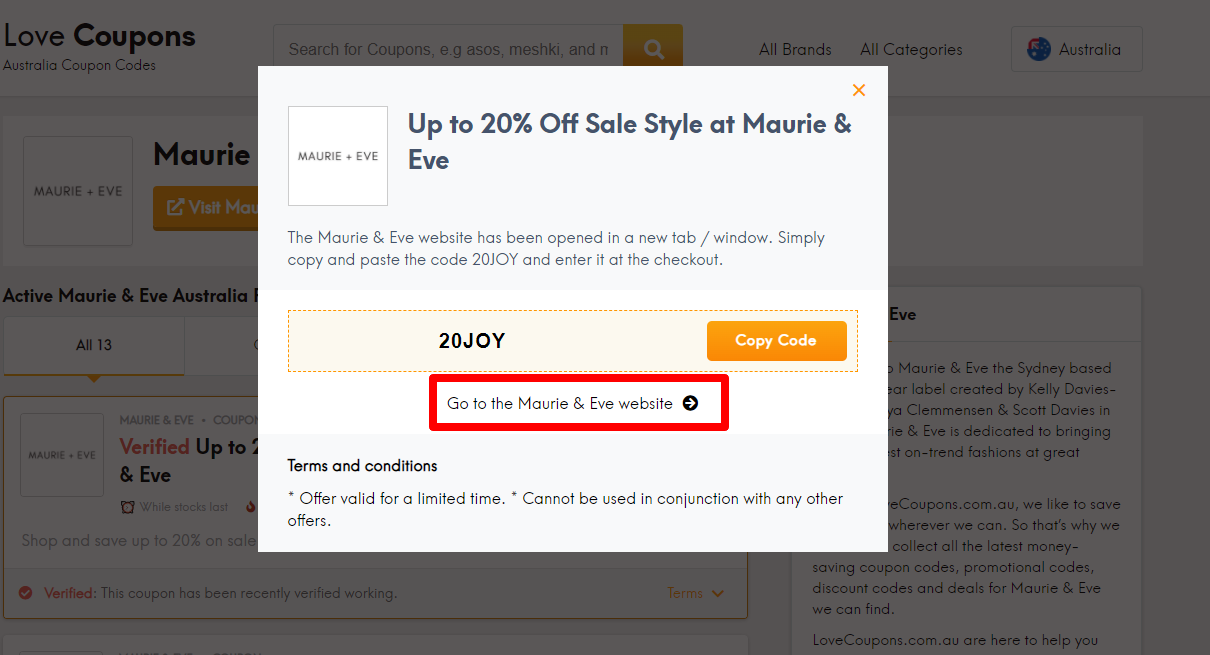 Maurie & Eve Promo Codes October 2024