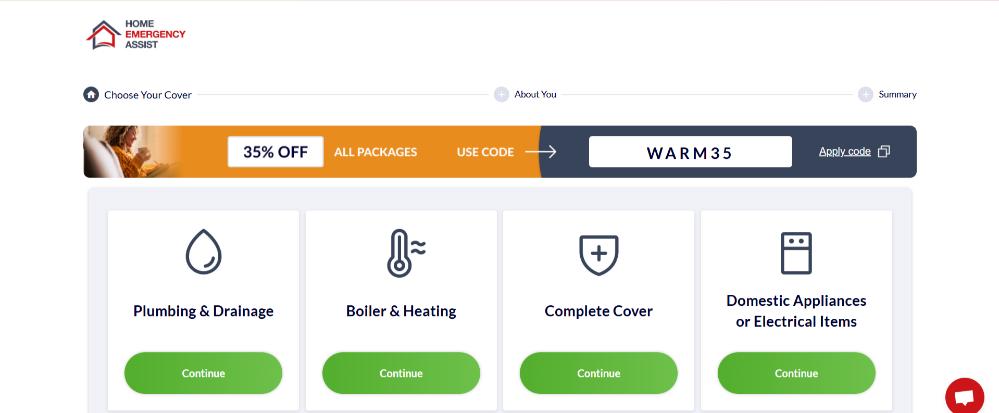 Different Home Emergency Assist packages