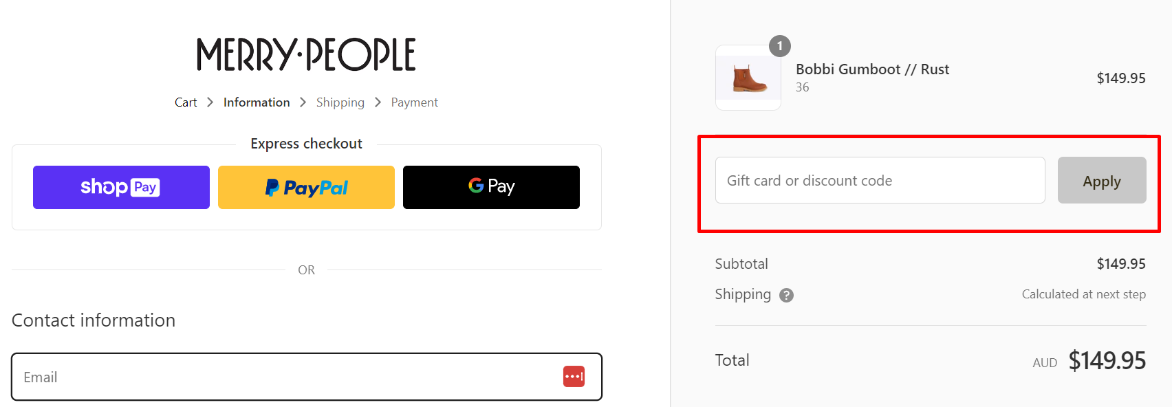 How do I use my Merry People discount code?