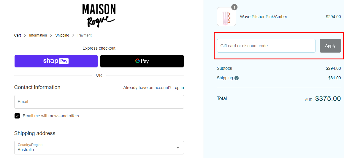 How do I use my Maison Rogue discount code?