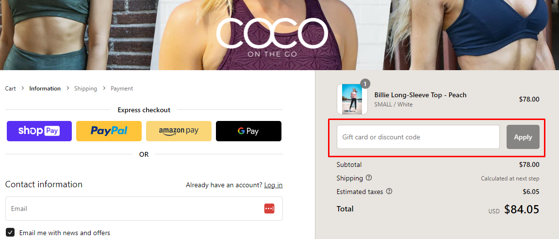 How do I use my COCO On The Go discount code?