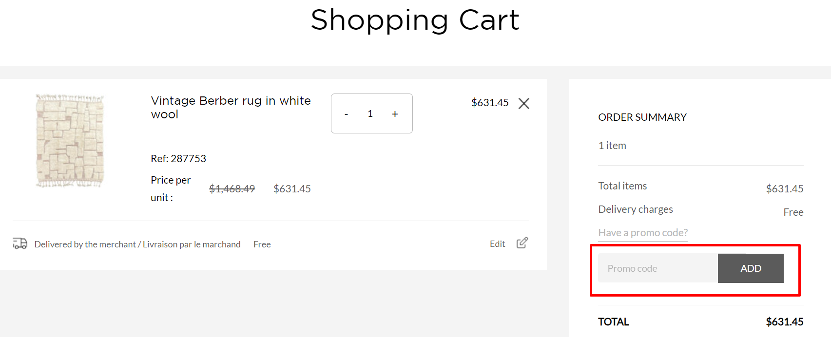 How do I use my Design Market promo code?