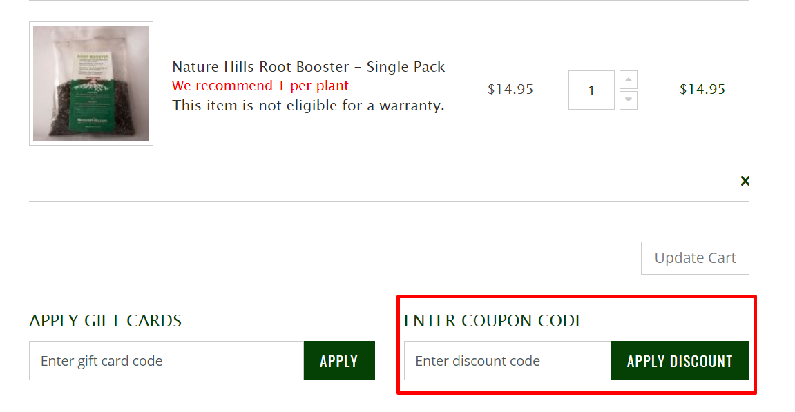How do I use my Nature Hills Nursery discount code?