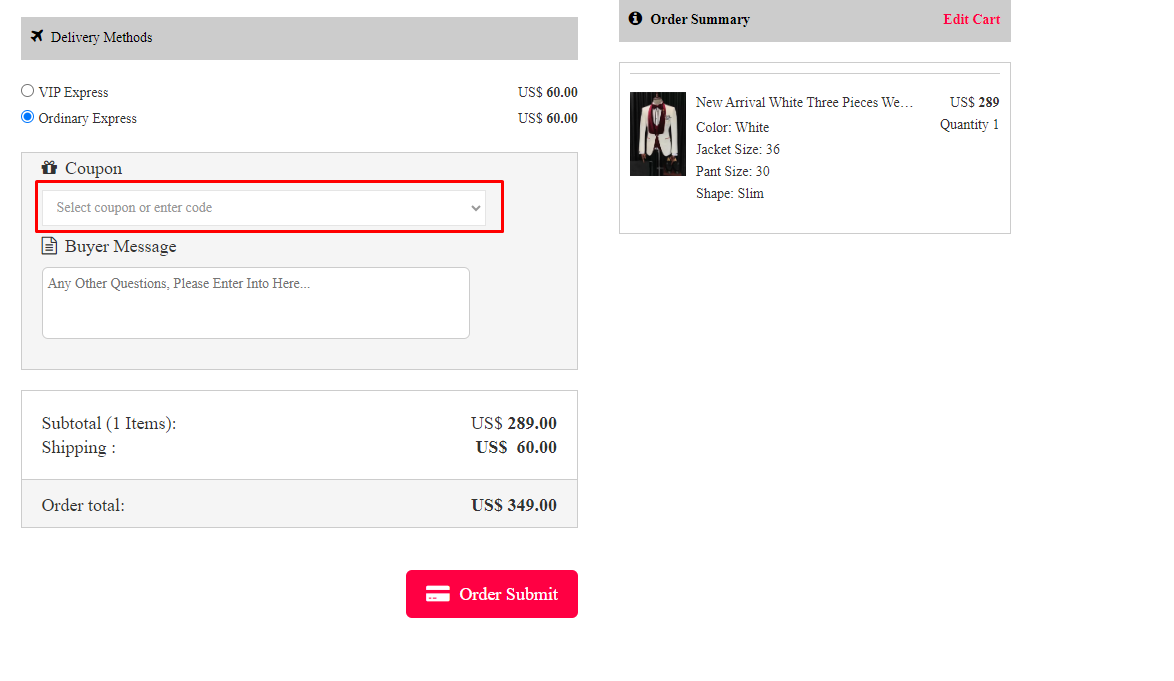 How do I use my ALLABOUTSUIT coupon code?