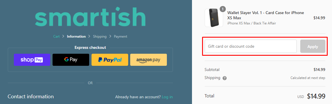 How do I use my Smartish discount code?