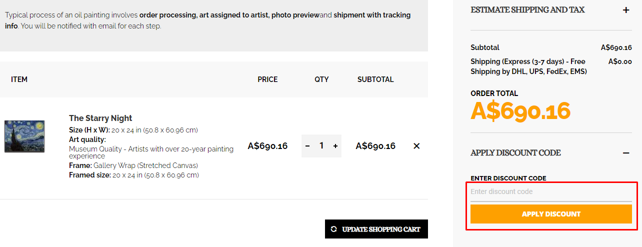 How do I use my HandmadePiece discount code?