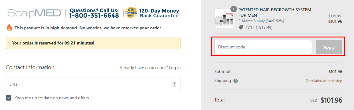 How do I use my ScalpMed discount code