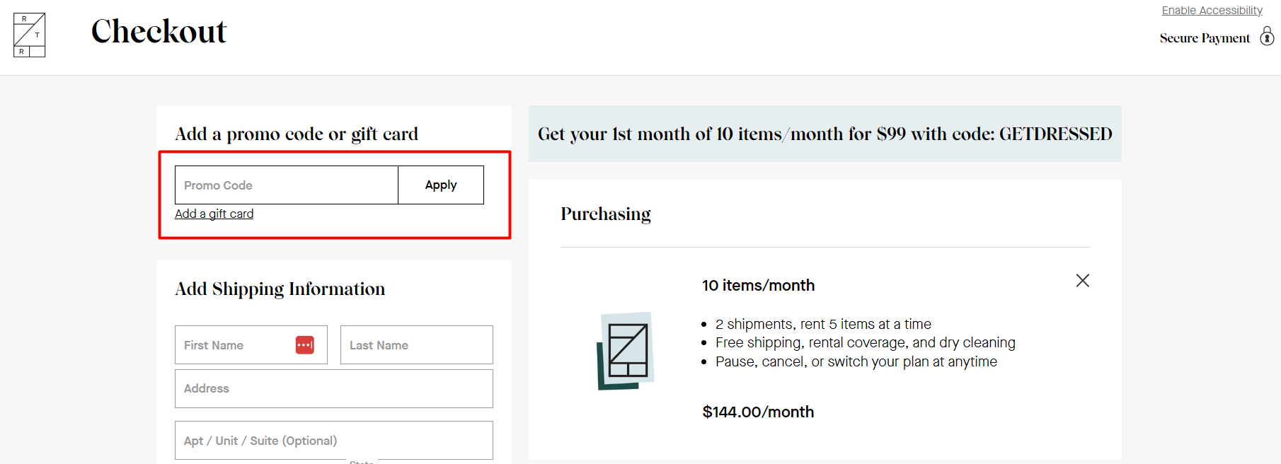 How do I use my Rent The Runway promo code?