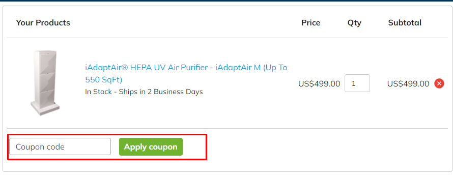 How do I use my Air Oasis coupon code?