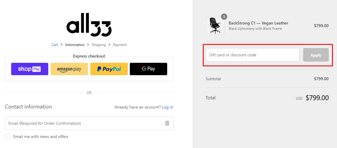 How do I use my All33 discount code?