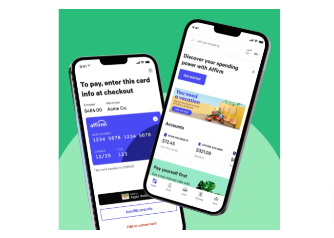 Mobile phones shopping with the Affirm app
