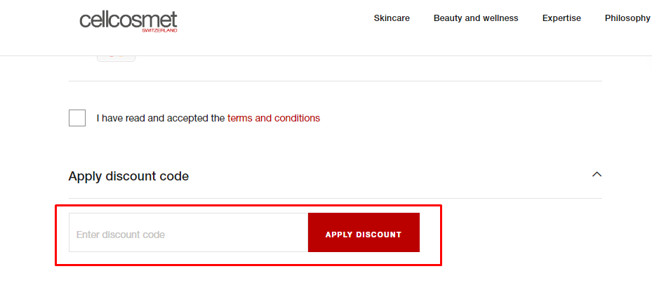 How do I use my Cellcosmet discount code?