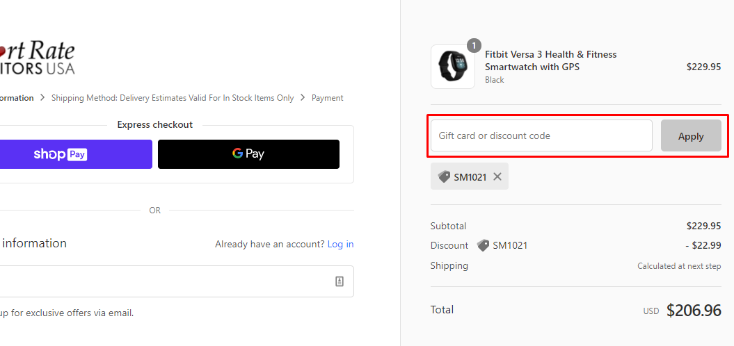 How do I use my Heart Rate Monitors discount code?