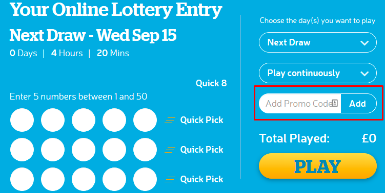 How do I use my The Health Lottery promo code?