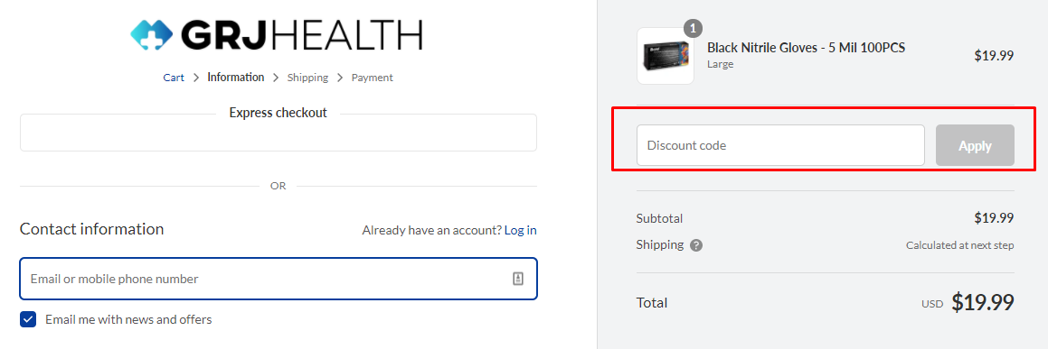 How do I use my GRJ Health discount code?