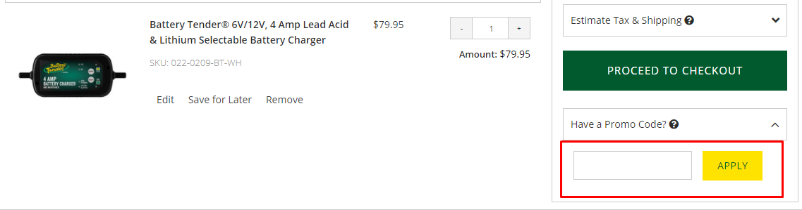 How do I use my Deltran Battery Tender promo code?