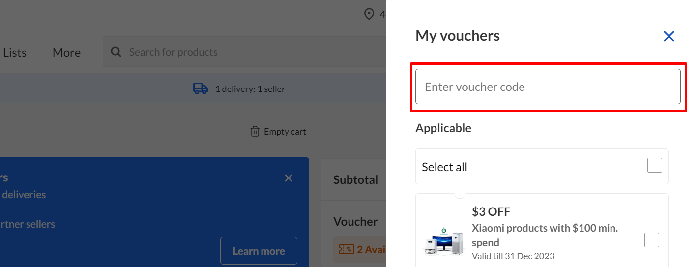 How do I use my FairPrice voucher code?