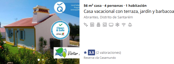 ejemplo de alojamiento en las ofertas de casamundo en el sitio web