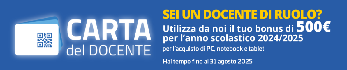 promozione della carta del docente Comet di cui poter usufruire oltre ai vari coupon Comet e promozioni