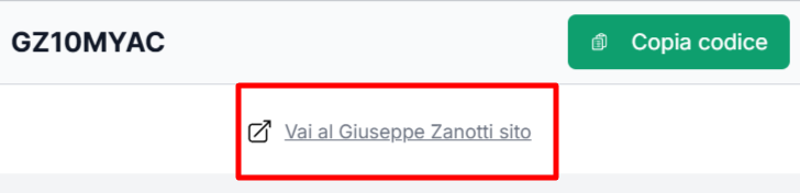 collegamento diretto al sito Giuseppe Zanotti dove poter inserire un codice sconto Giuseppe Zanotti