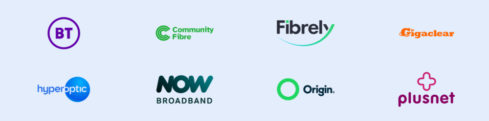 logos of some of the brands Broadband Genie offers