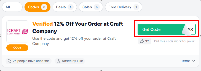 Discount code button to view and copy the code with any error