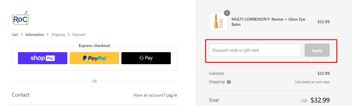 How do I use my RoC discount Code?