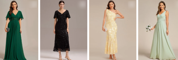 Ever Pretty dresses displayed on a background