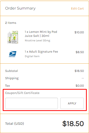 How do I use my Vapor Empire coupon code?