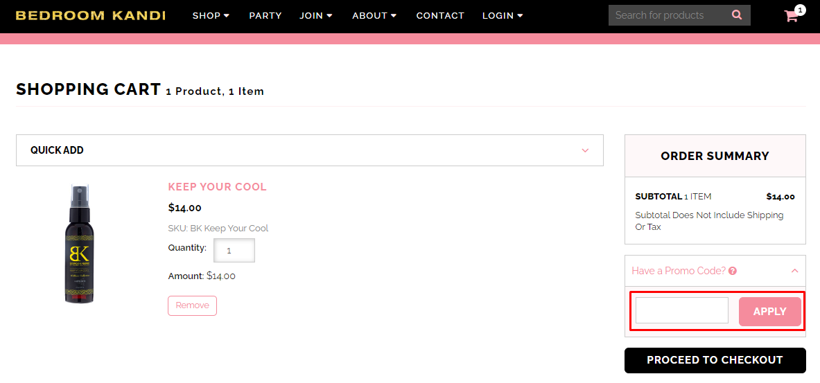 How do I use my Bedroom Kandi promo code?