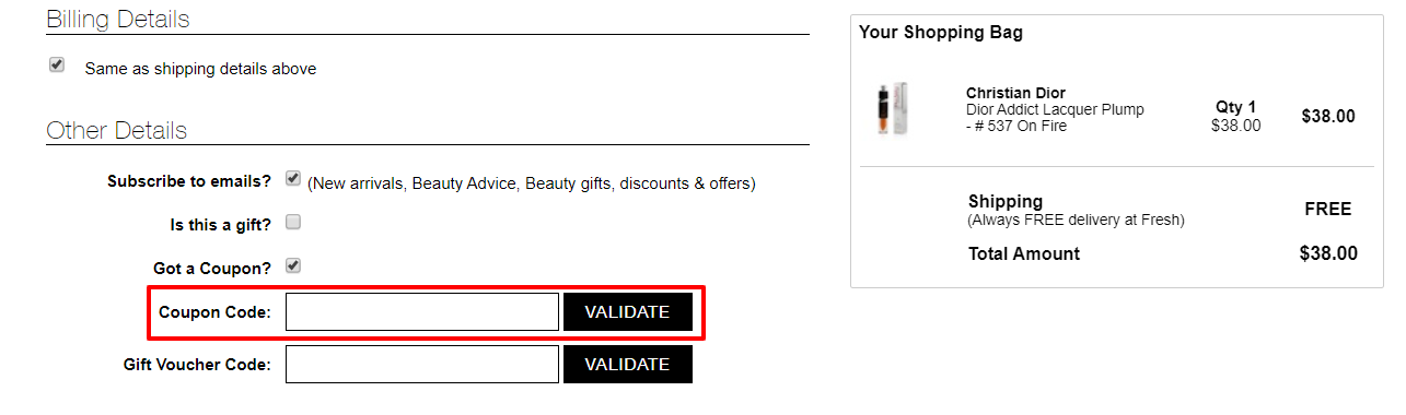 How do I use my Fresh Fragrances discount code?