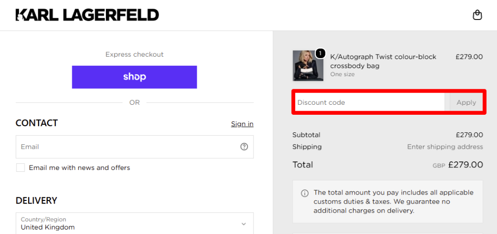 Paste your code in the red box to get your discount