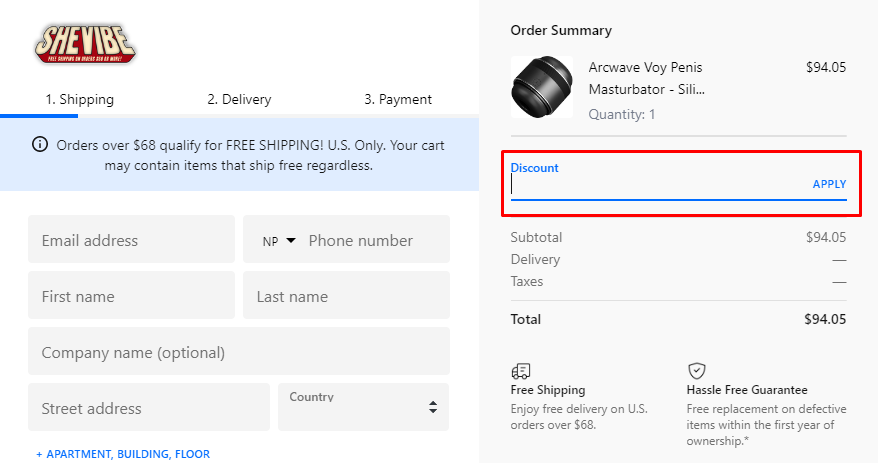 How do I use my SheVibe discount code?