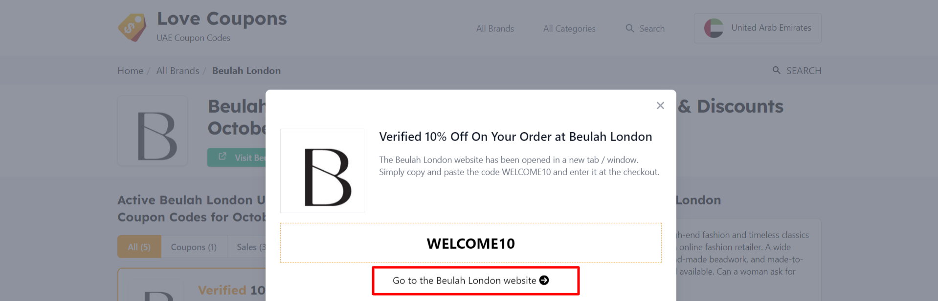 Beulah London Promo Codes July 2024